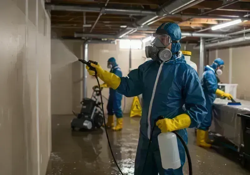 Basement Sanitization and Antimicrobial Treatment process in Madison, IL