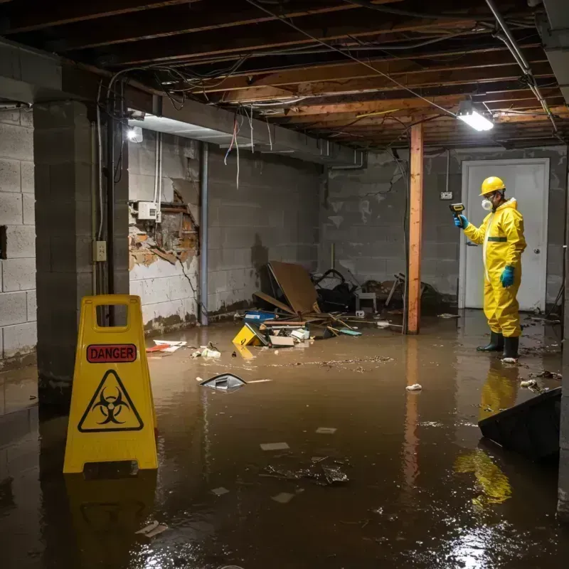 Flooded Basement Electrical Hazard in Madison, IL Property